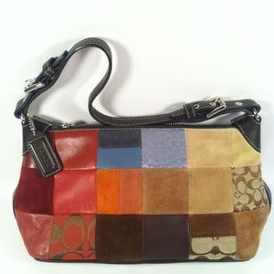 SOLD Coach Leather & Suede Patchwork Bag 8J97